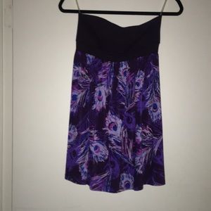 Strapless purple dress